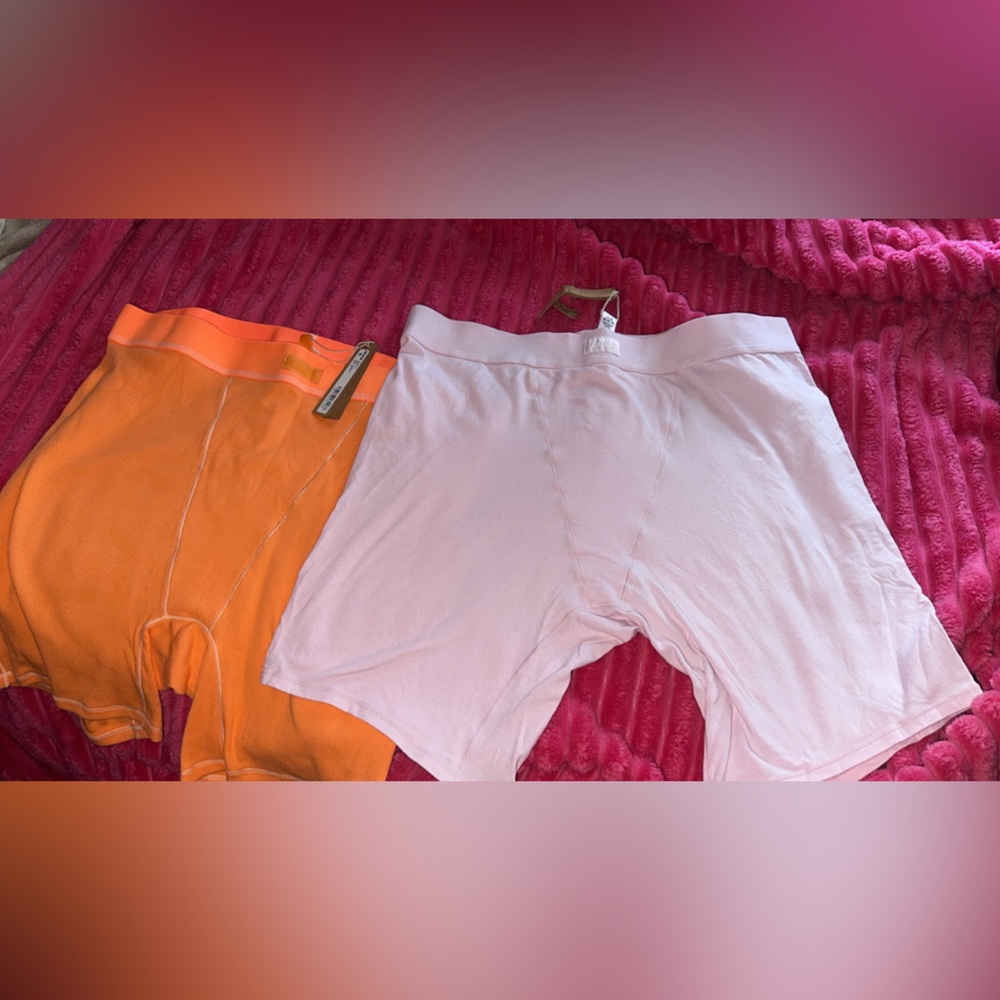 SKIMS Pink and Orange Pajama Set